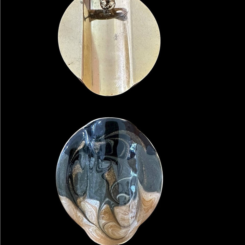 Black‎ and Gold Swirled Earrings